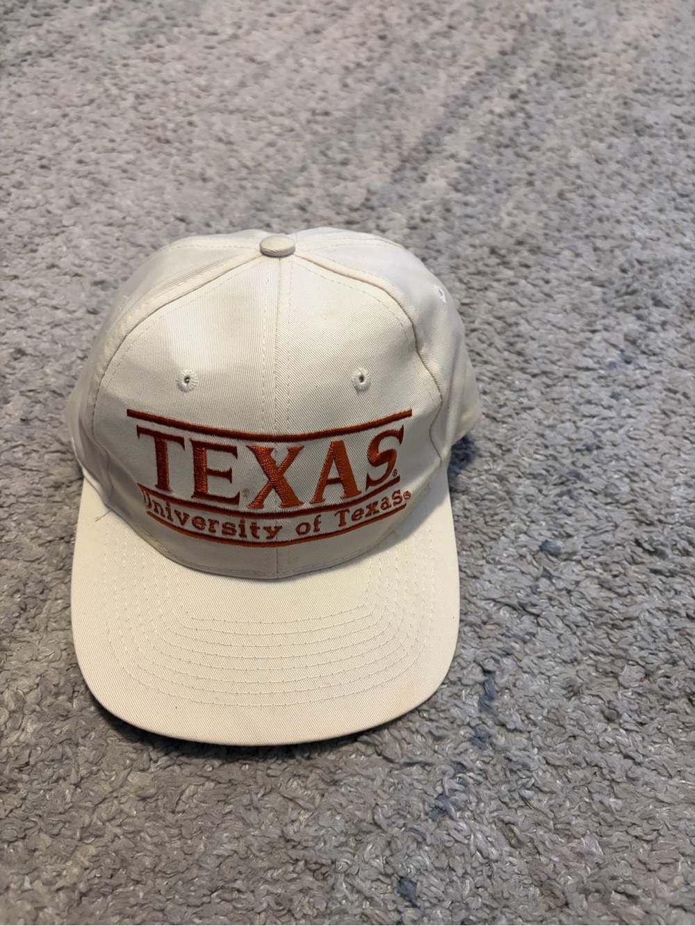 Vintage The Game Texas Longhorns Snapback Hat Cream Green Brim Split Bar Cap
